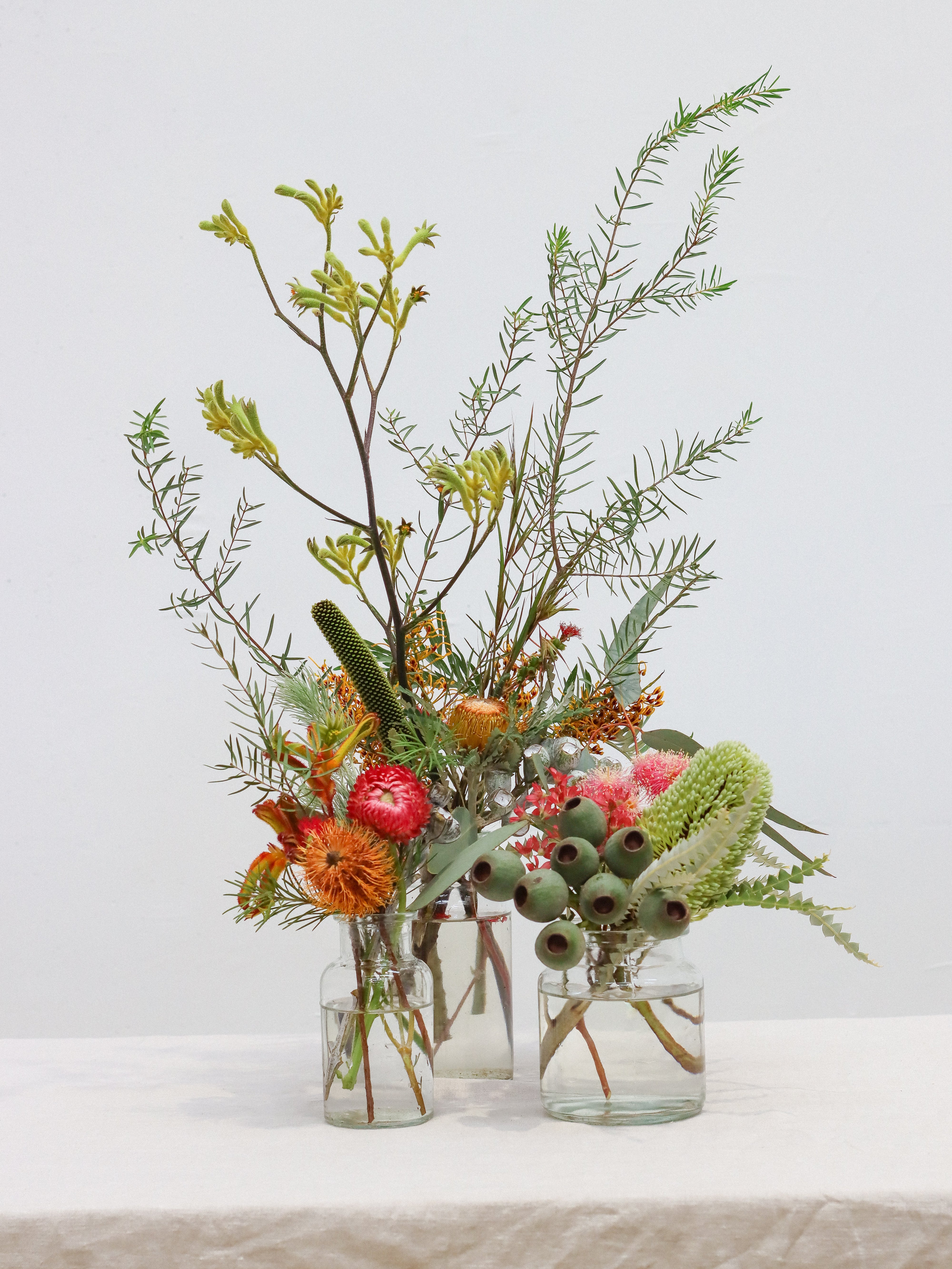 Festive Trio of Bud Vases