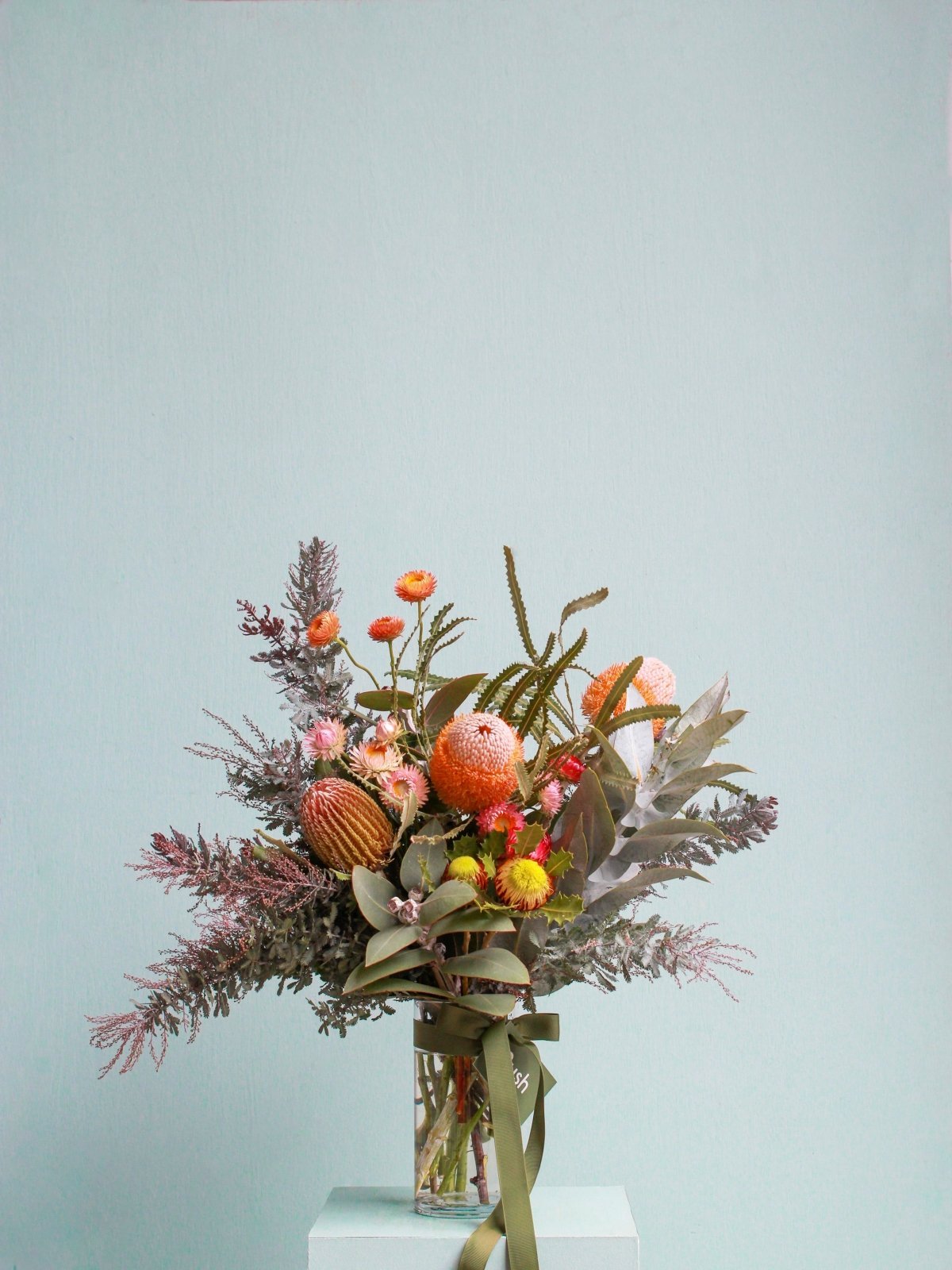 Small bouquet native flowers in vase