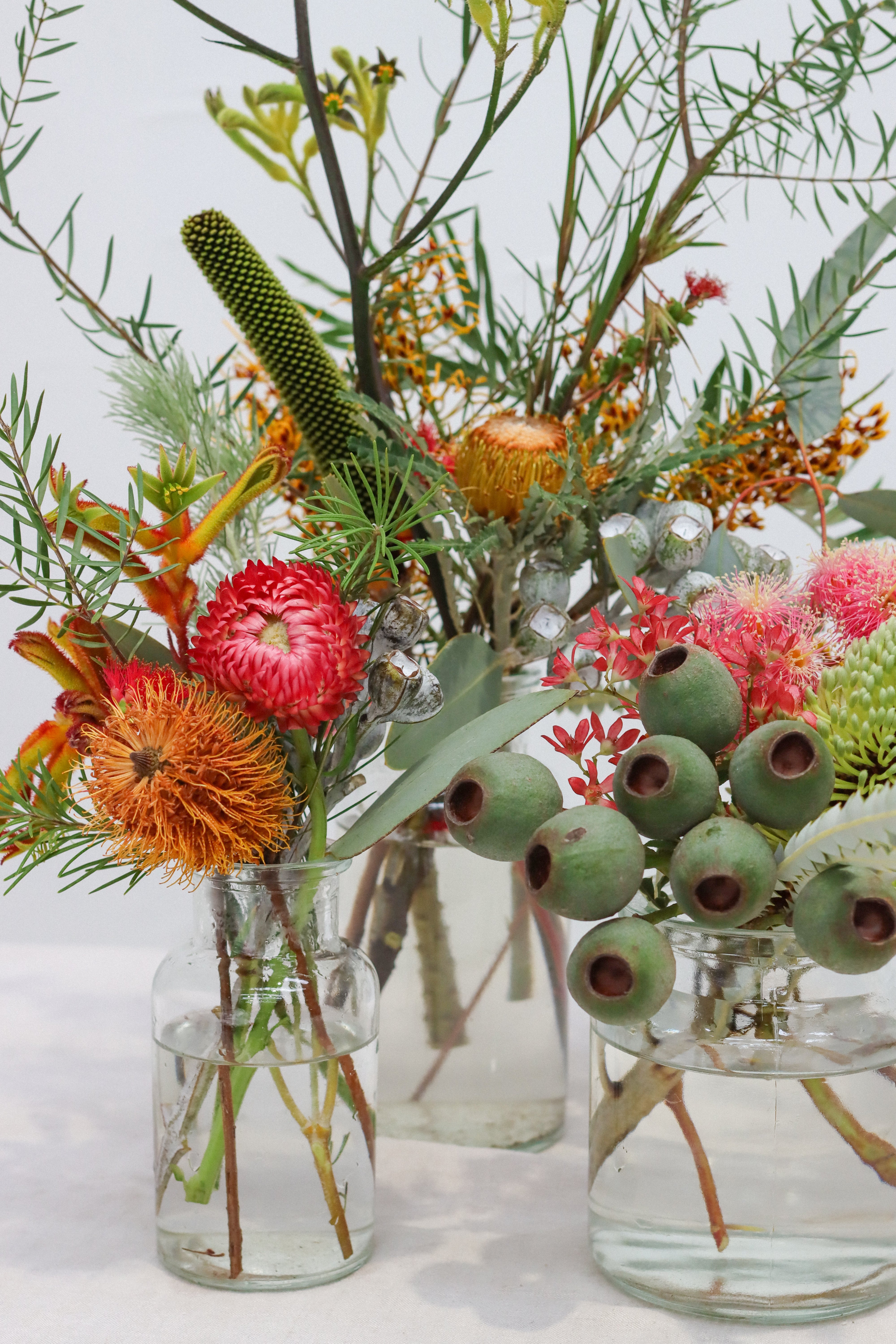 Festive Trio of Bud Vases