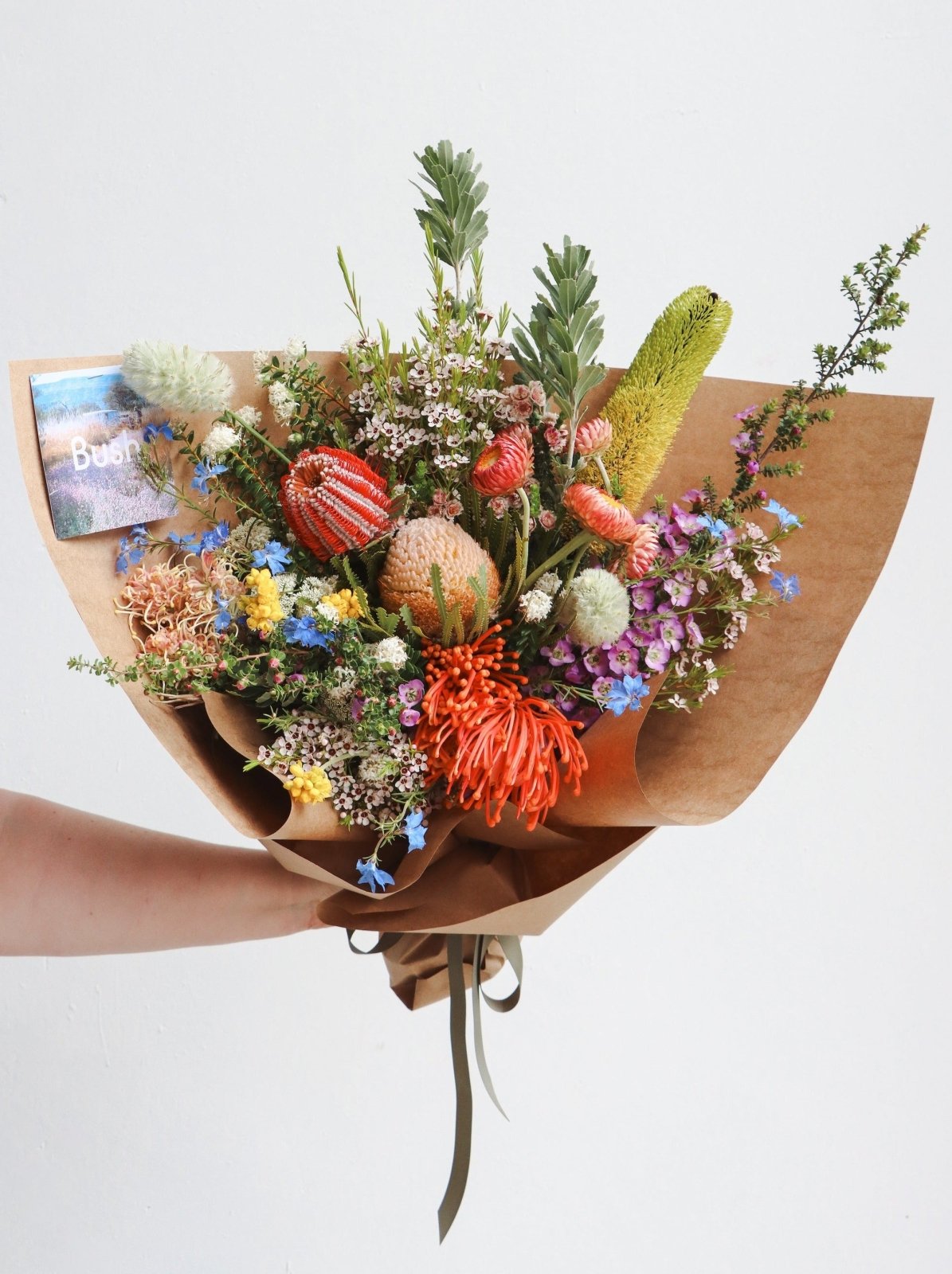 Small gift wrapped Australian native flower bouquet